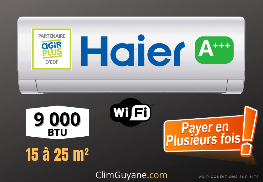 Climatiseur HAIER Flair Plus Wifi 9000 BTU A3+ (S5)