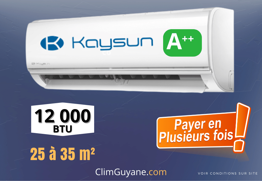 Climatiseur KAYSUN CASUAL 12000 BTU A++, Livré-posé (S1)